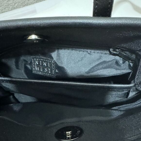 Nine West Small Black Purse Shoulder canvas leather trim Bag - Picture 8 of 10